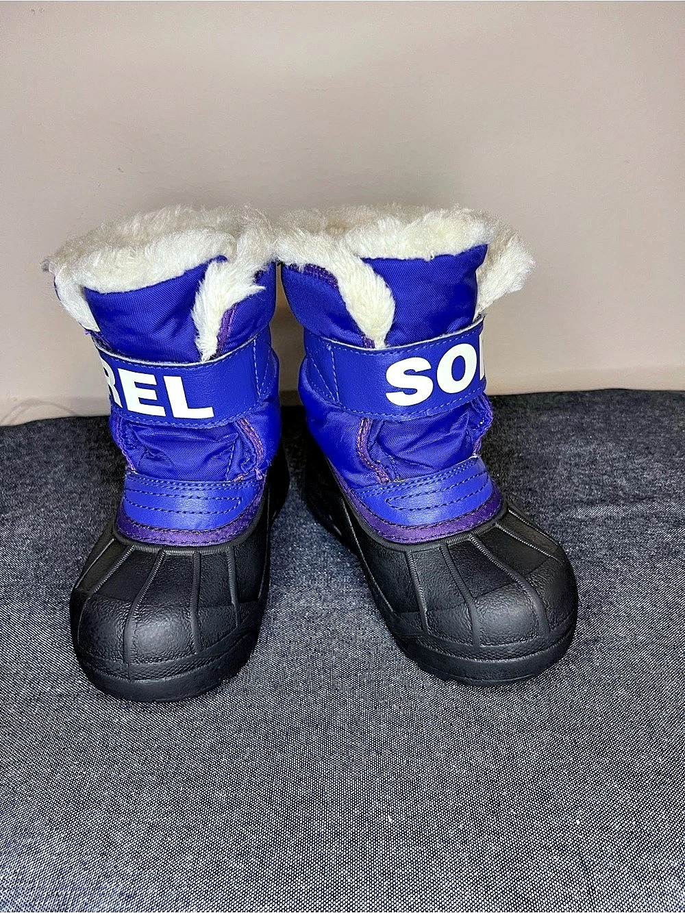 Sorel Youth 1964 Pac Nylon Blue & Black Girls US 2 Boots